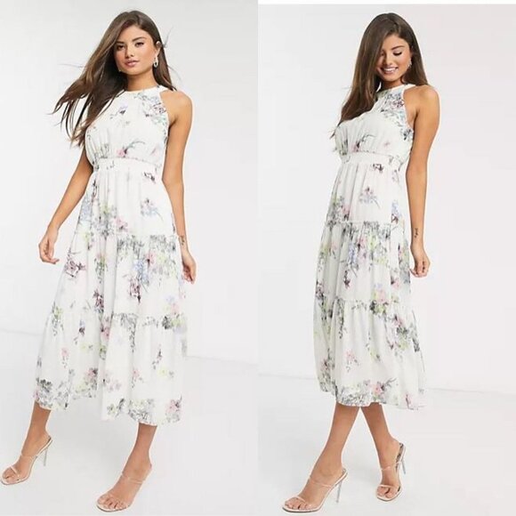 Ted Baker Kahlay Pergola Tiered Midi Dress (Ted Size 0) US size 2 - Picture 9 of 14